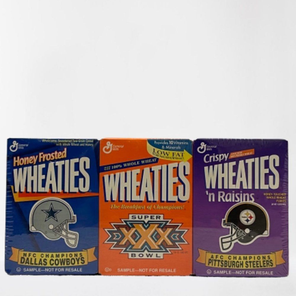 🆕Super Bowl XXX Vintage 3 pack Wheaties Boxes